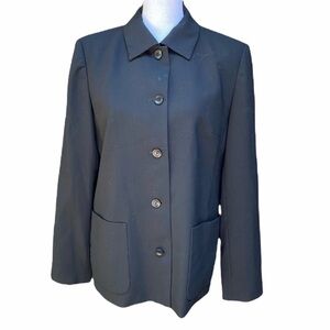 Talbots Black Wool Blazer Jacket Size 10